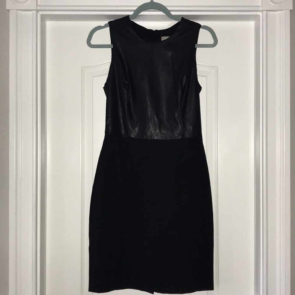 Banana Republic half faux leather dress
